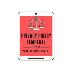 Pink with black letters Picture to showing privacy policy template