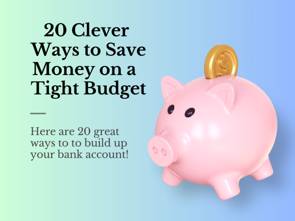 Pink Piggy Bank with Light green and blue background